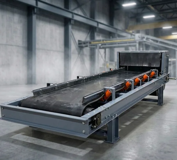 R.S. Enterprises heavy-duty continuous weigh feeder conveyor system for bulk minerals and cement
